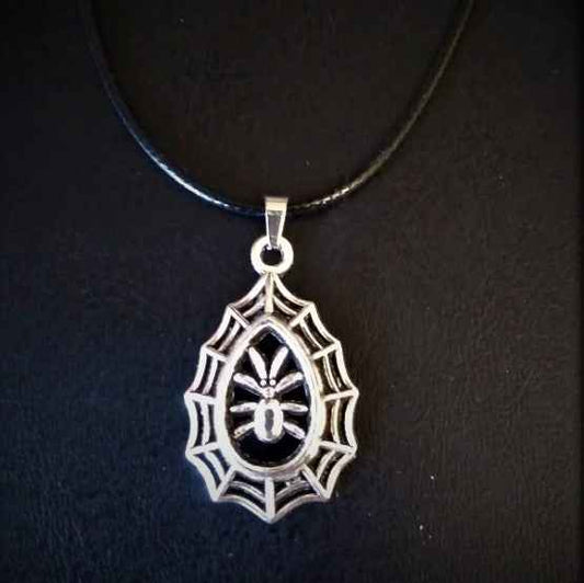 Corded Silver Spider in Web - Pedlar's Attic