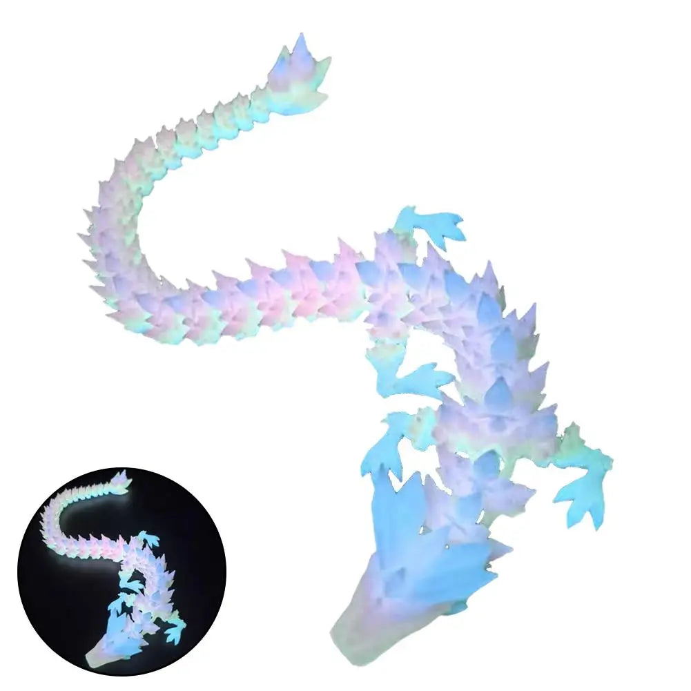 3D Printed Dragon toy Statue Cartoon Dragon Crafts for Home Decor decoracion Figurines Ornament Rotatable Articulated Dragon