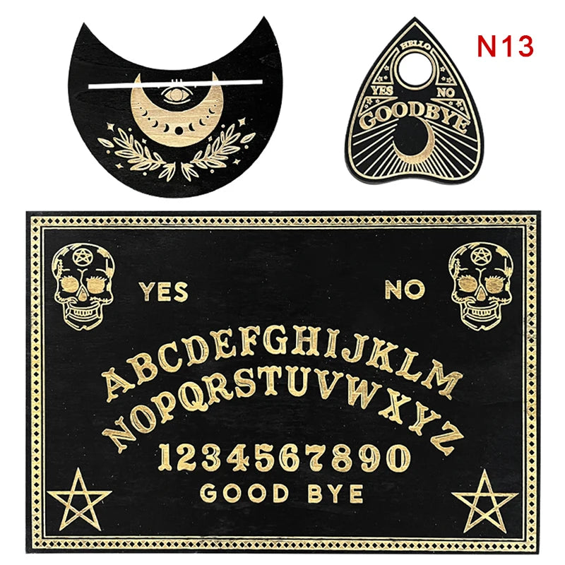 12inch Wooden Divination Pendulum Board Engraved Magic Board Ouija Board Metaphysical Message Witch's Pendulum Board Kit