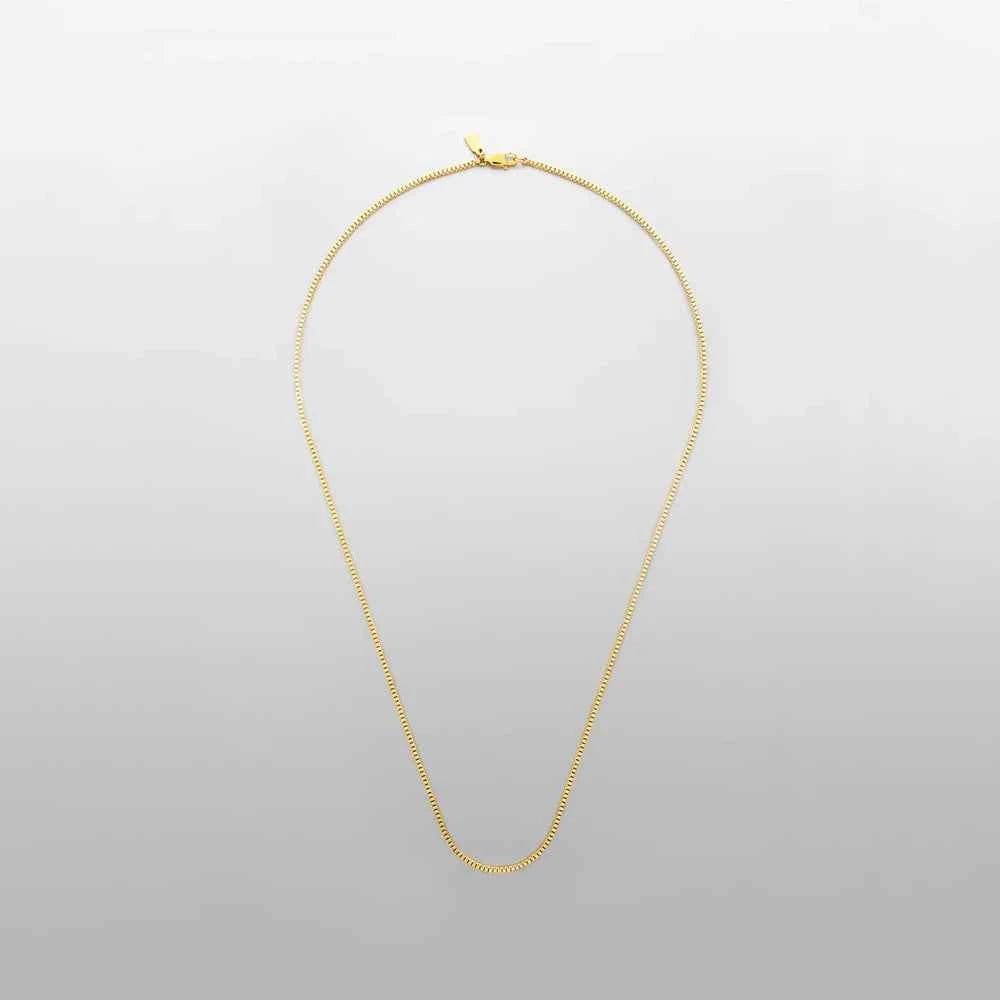 ELANDIS Stainless Steel Waterproof Platinum Charm 1.5MM Box Chain Necklace in White Golden Men's  Fine Gift Jewelry Dropshipping