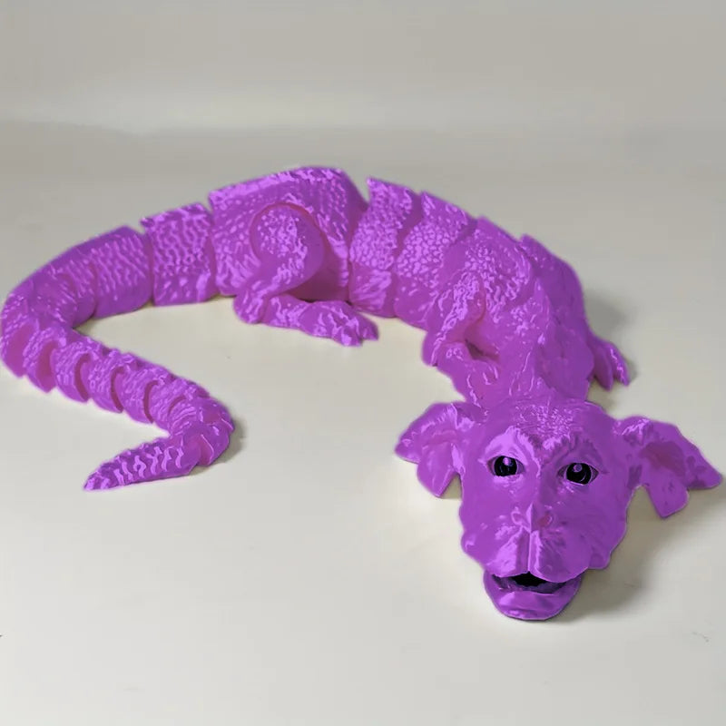 3D Printed Dog Dragon Rotatable Articulated Dog Dragon Joint Mobility Simulation Model Office Desktop Ornament Home Decor Gift