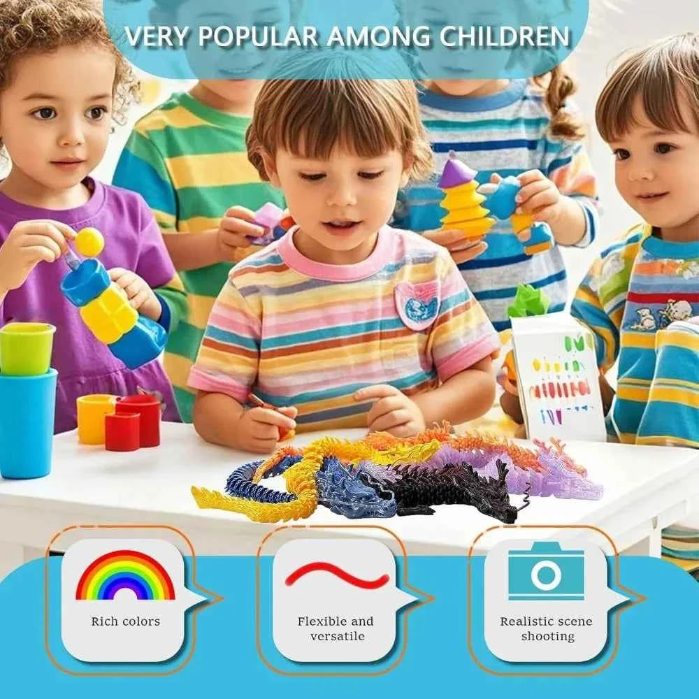 3D Printed Conjoined Dragon Ornaments Movable Cartoon Creative Dragon Plants rockery Fish Tank Landscaping Decoration 30cm - Pedlar's Attic