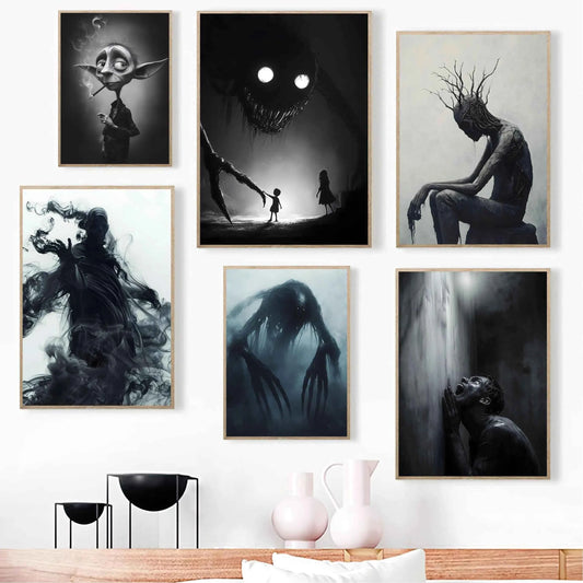 Victoria Style Skull Banquet Fallen Angels Dark Fantasy Art