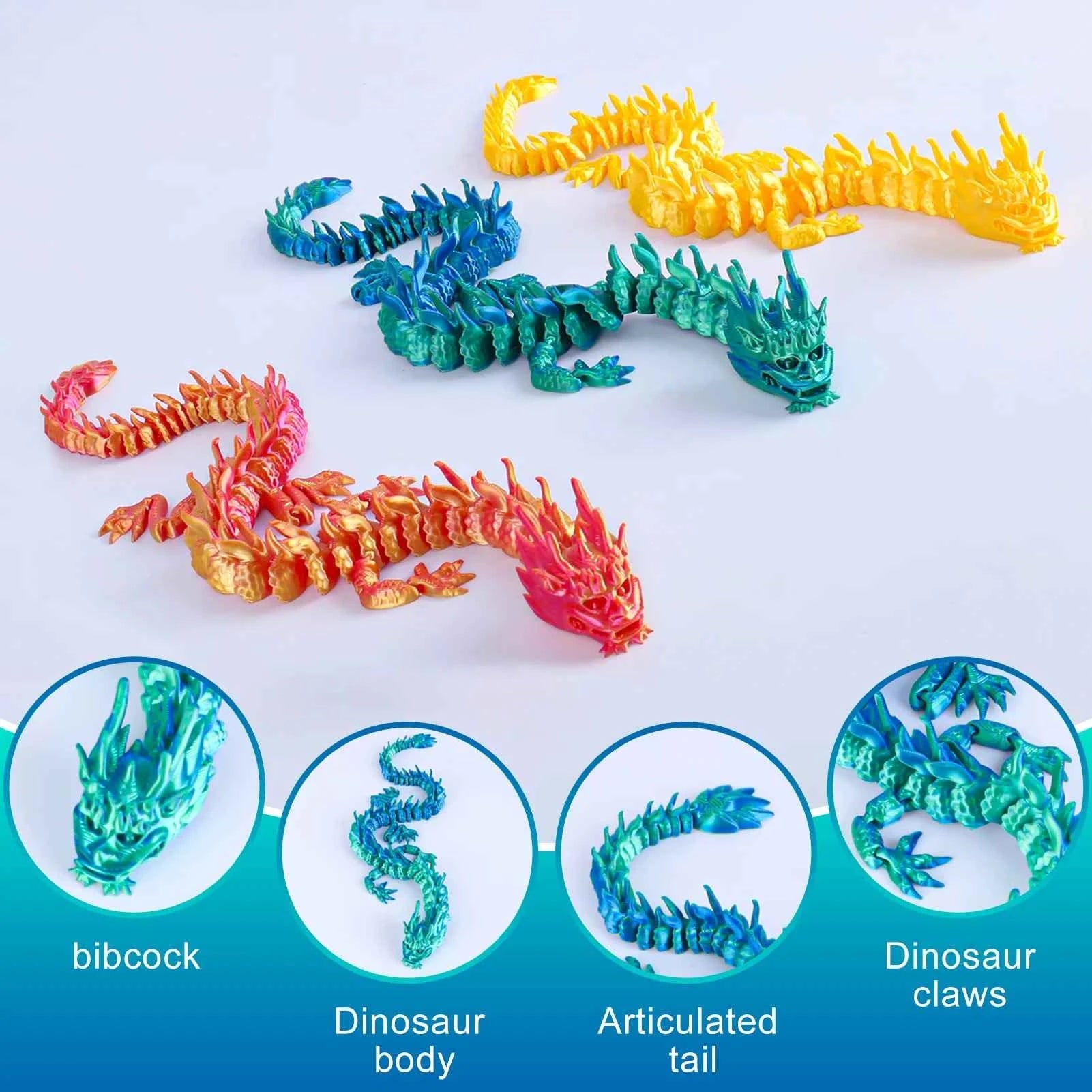 3D Printed Dragon Model 30.7cm- - Pedlar's Attic