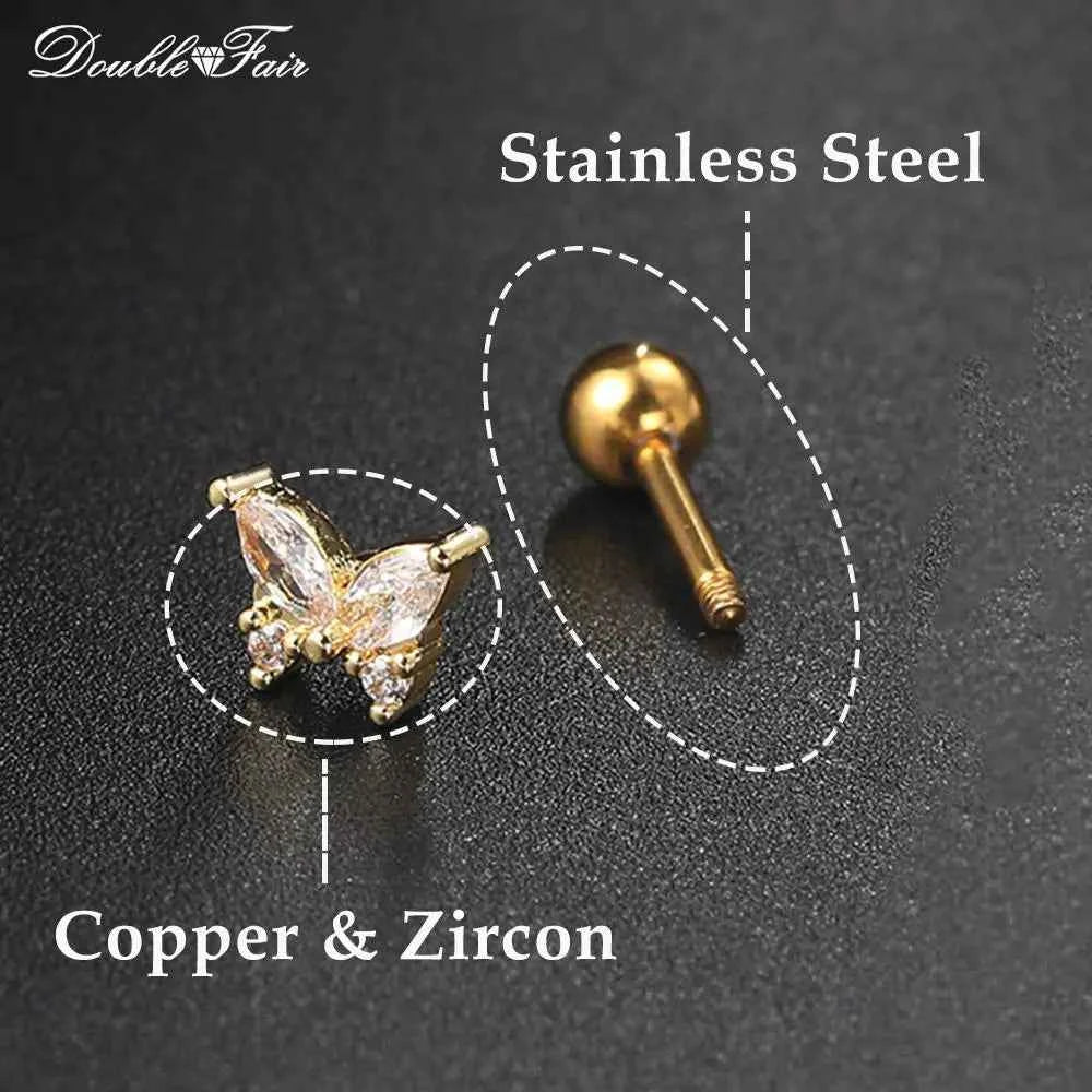 Dainty Y2k Ear Piercing Helix Daith Snug Earrings for Women 1PC Cartilage Tragus Clicker Septum Ring With Chain INS Jewelry Gift