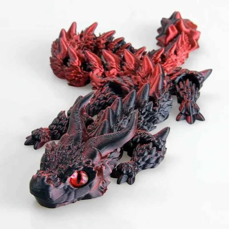 3D Printed Magic Dragon Movable Joint  Toy Rotatable Articulated Office Desktop Ornament Adults Kid Toy Crafts Gift - Pedlar's Attic