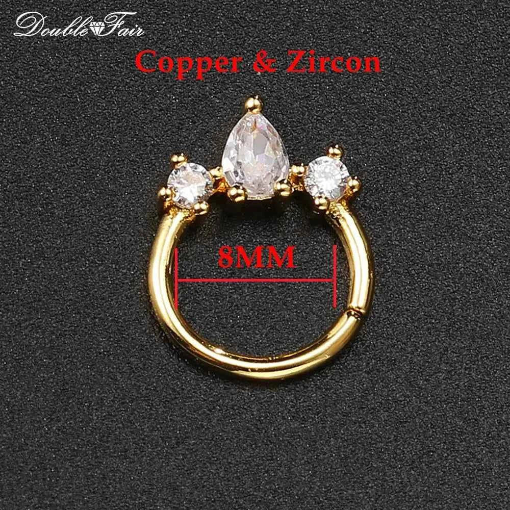 Dainty Y2k Ear Piercing Helix Daith Snug Earrings for Women 1PC Cartilage Tragus Clicker Septum Ring With Chain INS Jewelry Gift