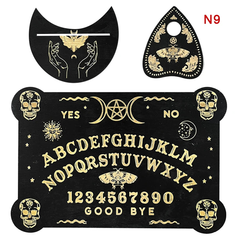 12inch Wooden Divination Pendulum Board Engraved Magic Board Ouija Board Metaphysical Message Witch's Pendulum Board Kit