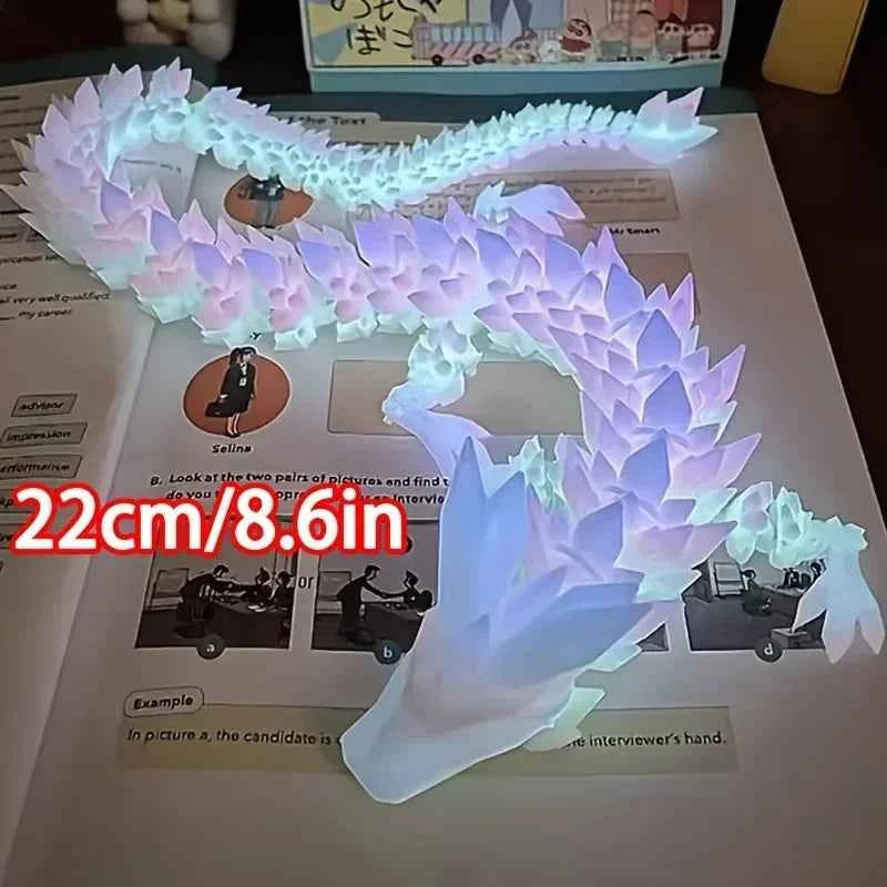 Divine Dragon Night Light Sculpture - 3D Printed Desktop Ornament and Aquarium Decoration for Adults - Pedlar's Attic