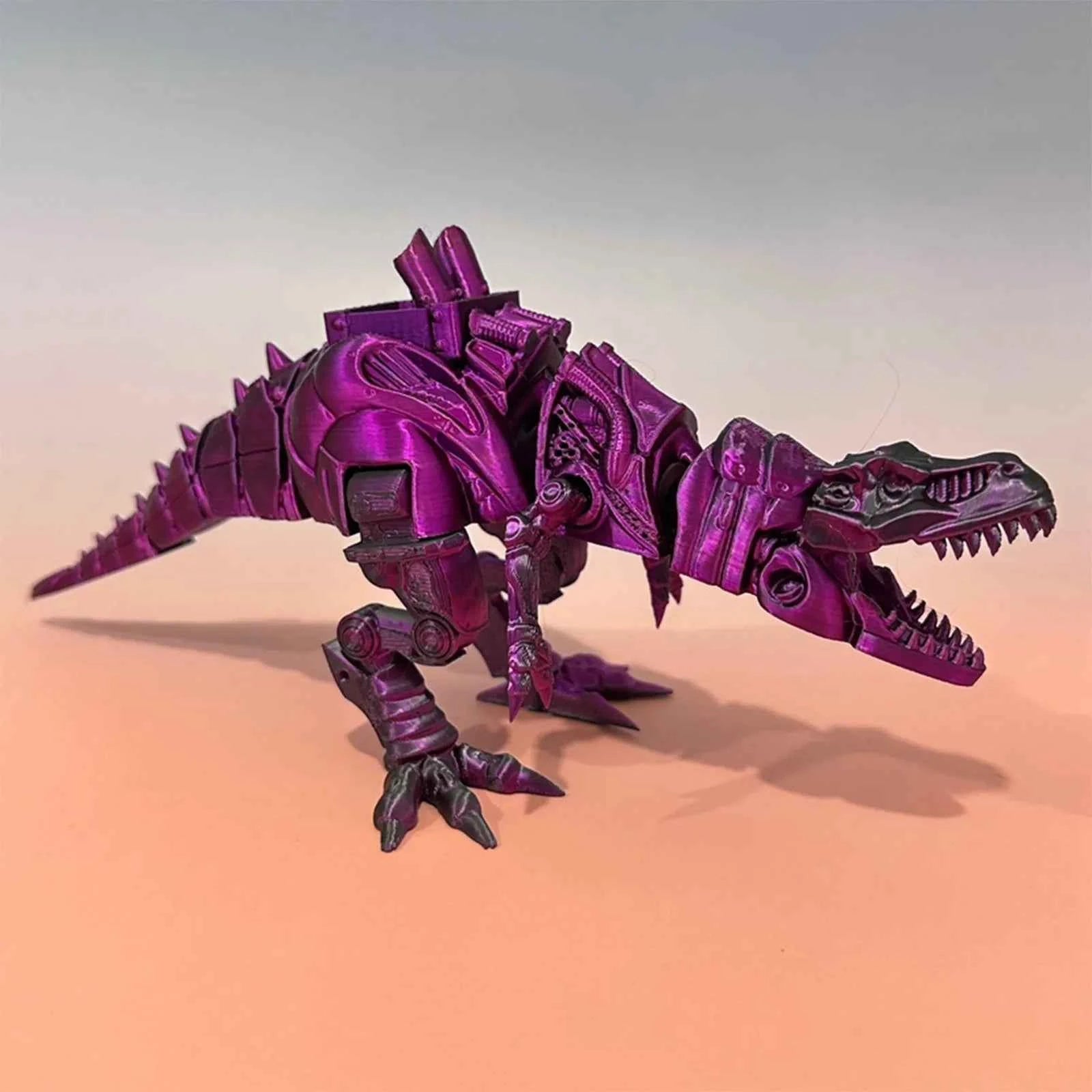 3d Printed Steam Technology Dinosaur Animal Toys Home Room Car Ornaments Joints Can Move Freely Steam Technology Flying Dragon - Pedlar's Attic