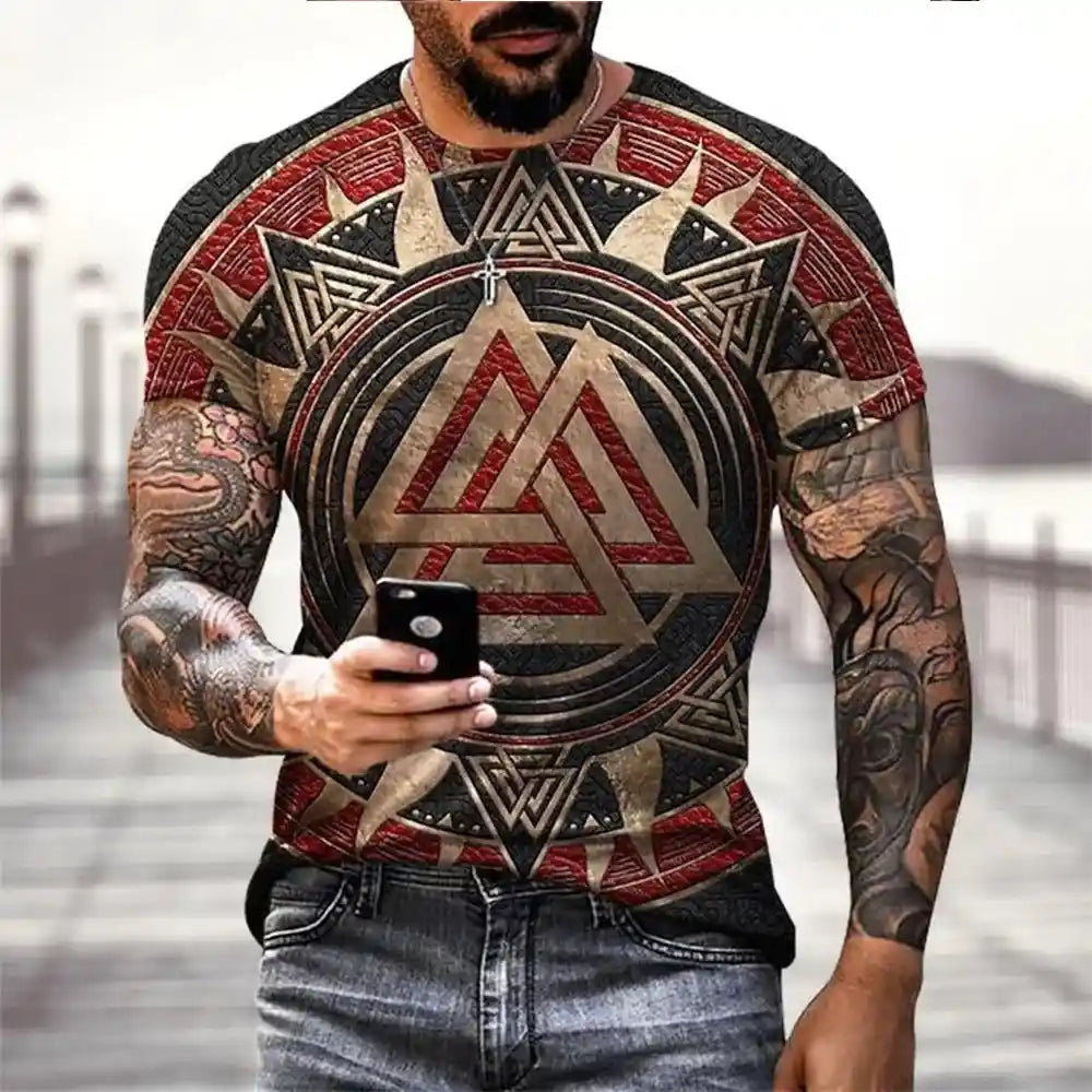 Blood & Runes – Viking Tattoo 3D Print Tee