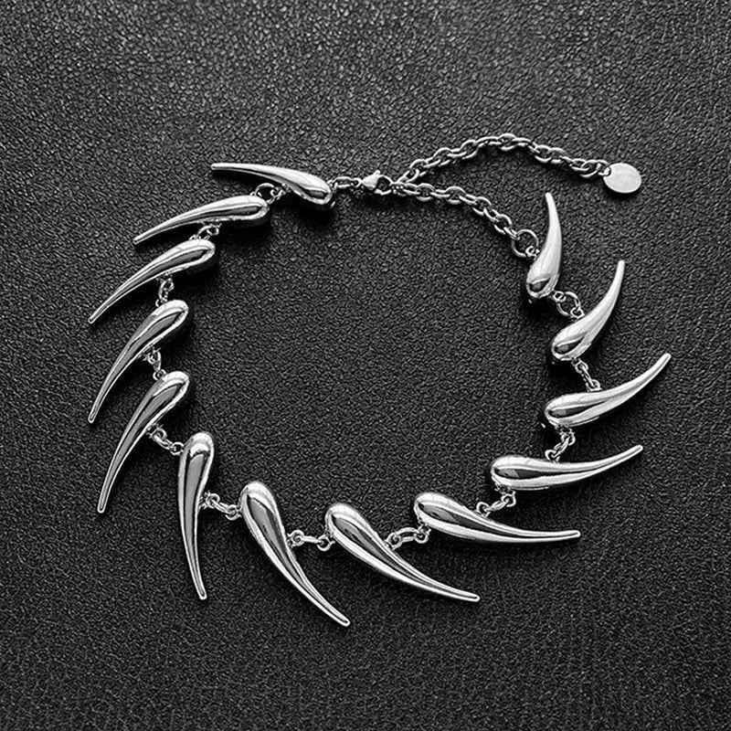 Stainless Steel Chains Rivet Choker Necklace for Men Women Hiphop Punk Neck Chains Short Collar Necklaces Wolf Tooth Jewelry New