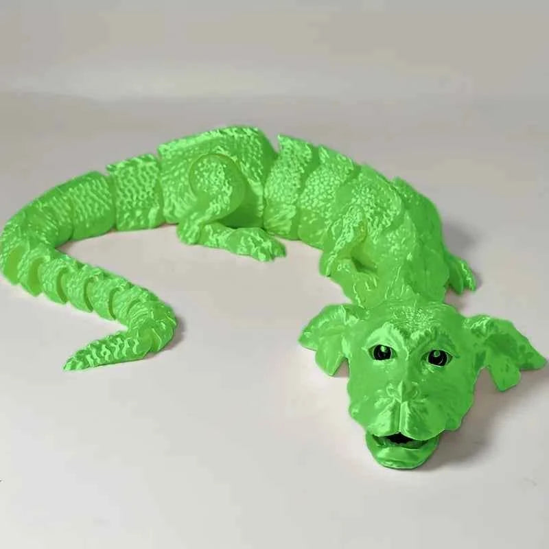 3D Printed Dog Dragon Rotatable Articulated Dog Dragon Joint Mobility Simulation Model Office Desktop Ornament Home Decor Gift - Pedlar's Attic