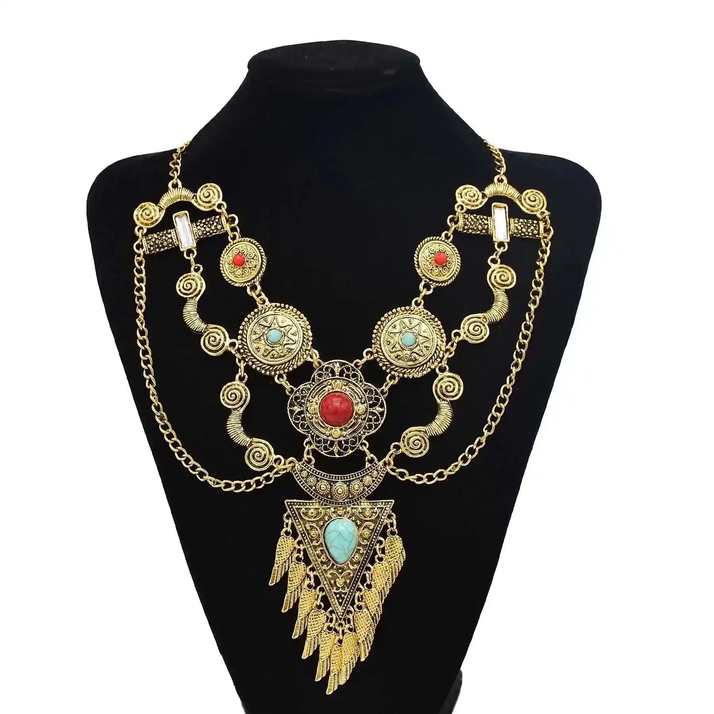 The Wanderer's Collar – Tibetan Boho Statement Necklace