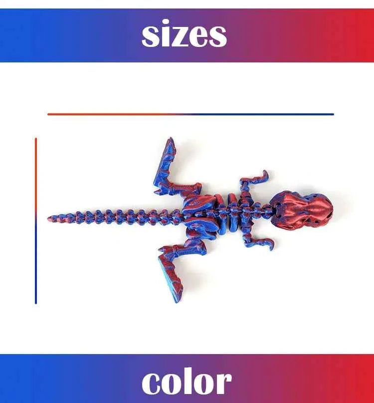 3D Printed Dragon Dinosaur Model Joints Can Move Freely Desktop Craft Ornament Gifts for Kids For Landscaping Decoration - Pedlar's Attic