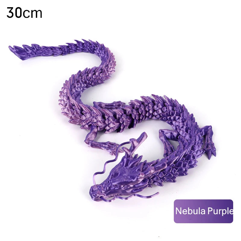 3D Printed Conjoined Dragon Ornaments, Movable Cartoon, Creative Dragon Plants, rockery, Fish Tank Landscaping Decoration, 30cm