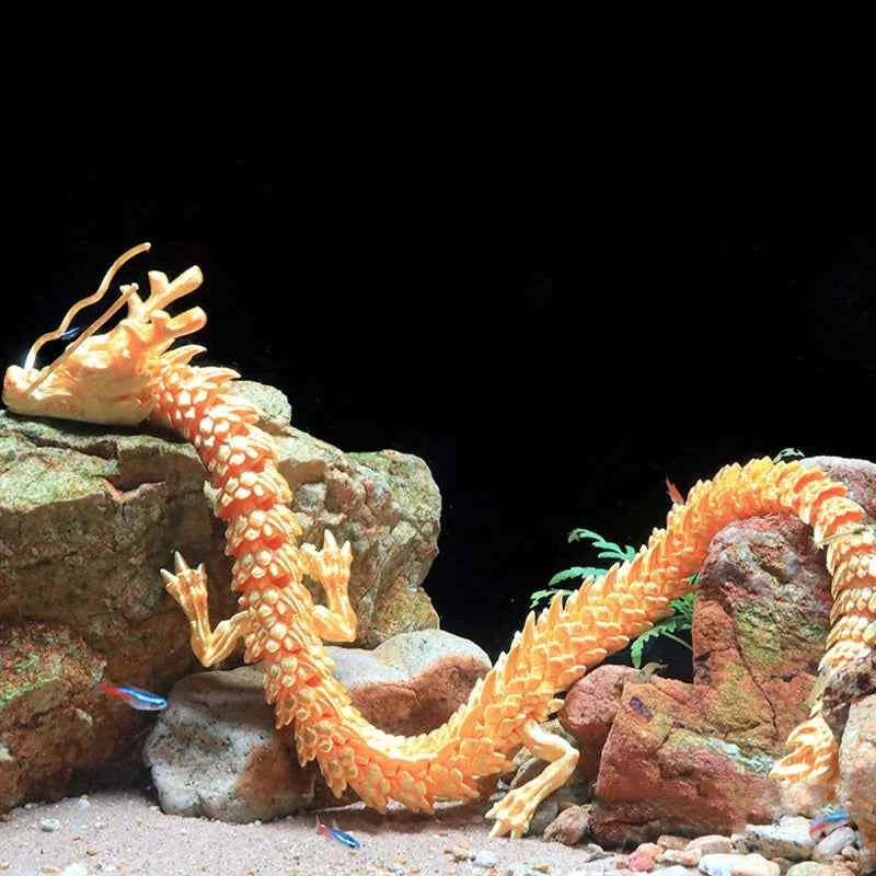 3D Printed Conjoined Dragon Ornaments, Movable Cartoon, Creative Dragon Plants, rockery, Fish Tank Landscaping Decoration, 30cm - Pedlar's Attic