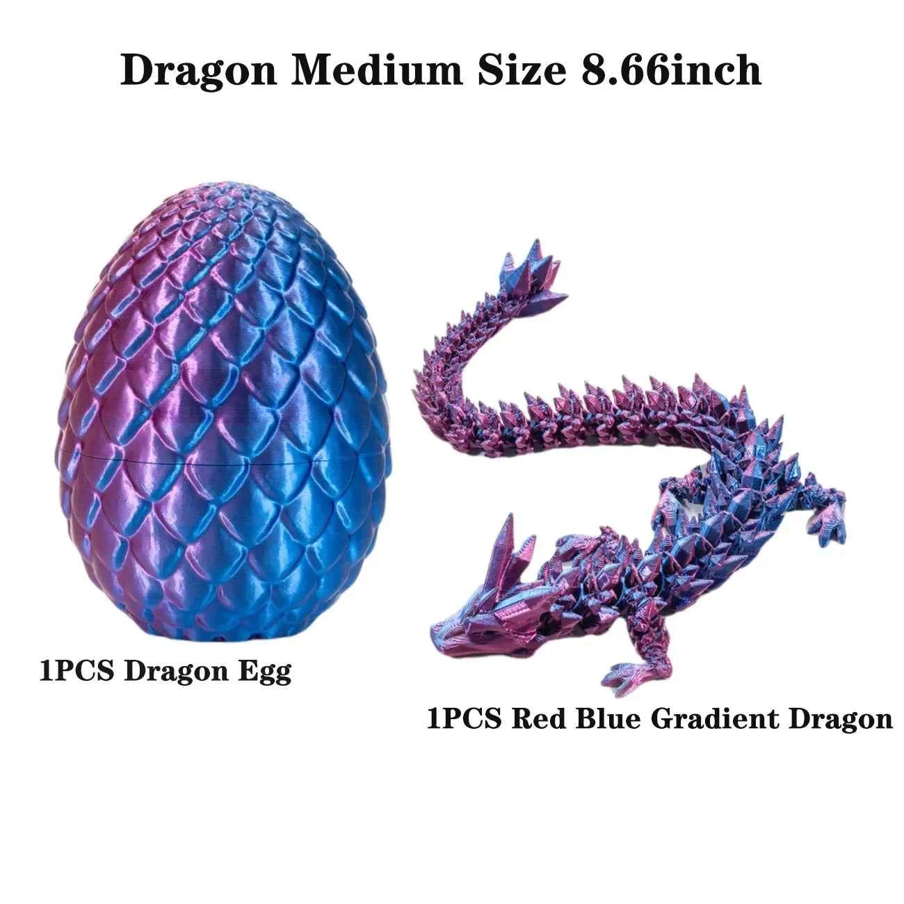 3D Printed Dragon Egg With Dragon Full Articulated Dragon Modle,Three-Dimensional Joint Movable Desktop Ornament Home Decor Toys - Pedlar's Attic