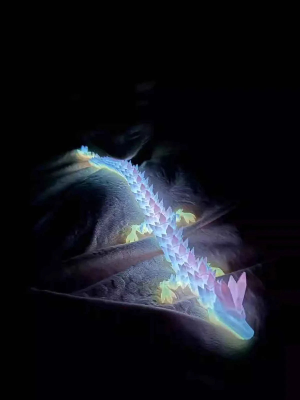 3D Printed Dragon Ornament 22/30/45cm Artificial Simulated Dragon Decorations Luminous Desktop Ornament Festival Party Gifts - Pedlar's Attic