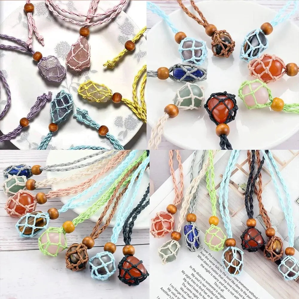 The Rainkeeper — Braided Crystal Catcher Necklace