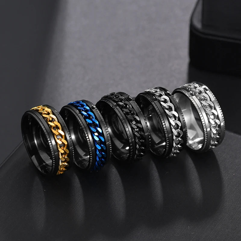 The Restless Link — Stainless Steel Chain Spinner Ring