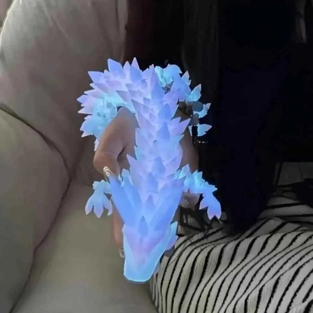 3D Printed Dragon Ornament 22/30/45cm Artificial Simulated Dragon Decorations Luminous Desktop Ornament Festival Party Gifts - Pedlar's Attic