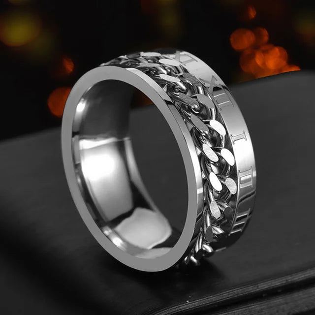 The Restless Link — Stainless Steel Chain Spinner Ring