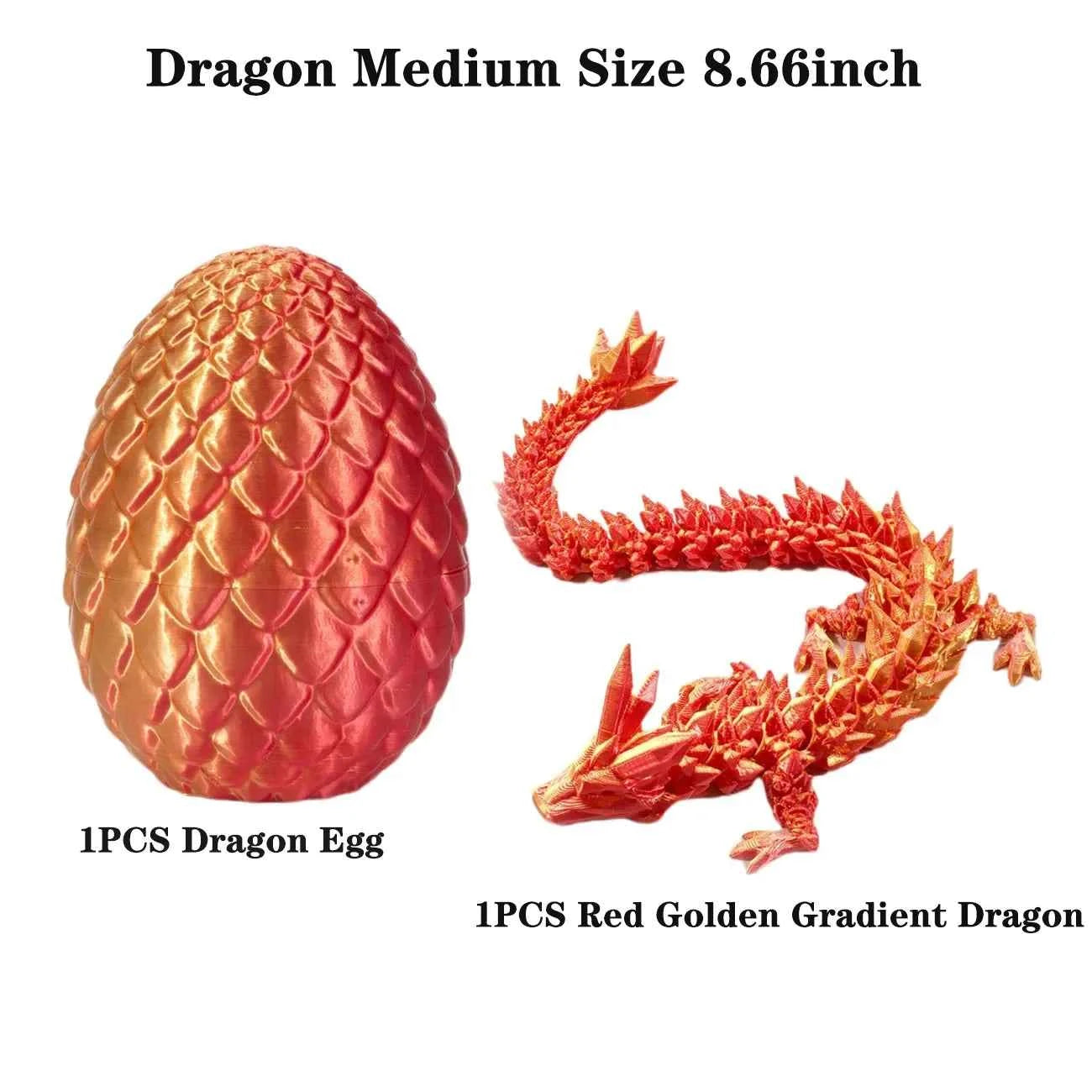 3D Printed Dragon Egg With Dragon Full Articulated Dragon Modle,Three-Dimensional Joint Movable Desktop Ornament Home Decor Toys - Pedlar's Attic