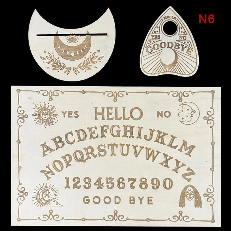 12inch Wooden Divination Pendulum Board Engraved Magic Board Ouija Board Metaphysical Message Witch's Pendulum Board Kit