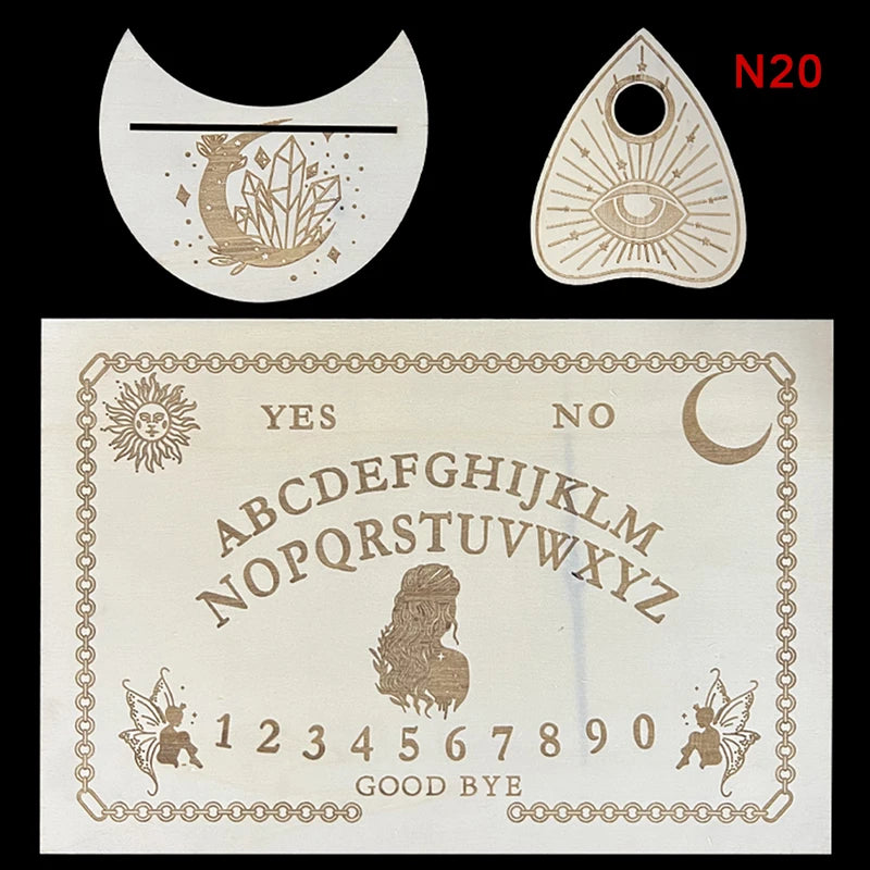 12inch Wooden Divination Pendulum Board Engraved Magic Board Ouija Board Metaphysical Message Witch's Pendulum Board Kit