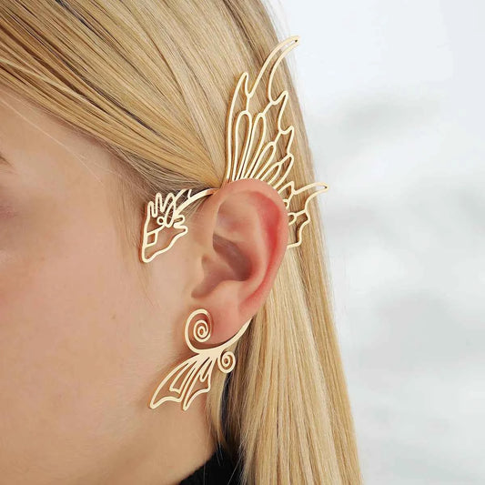 1pc Pagan Dragon Earclip Elf Gothic Earcuff