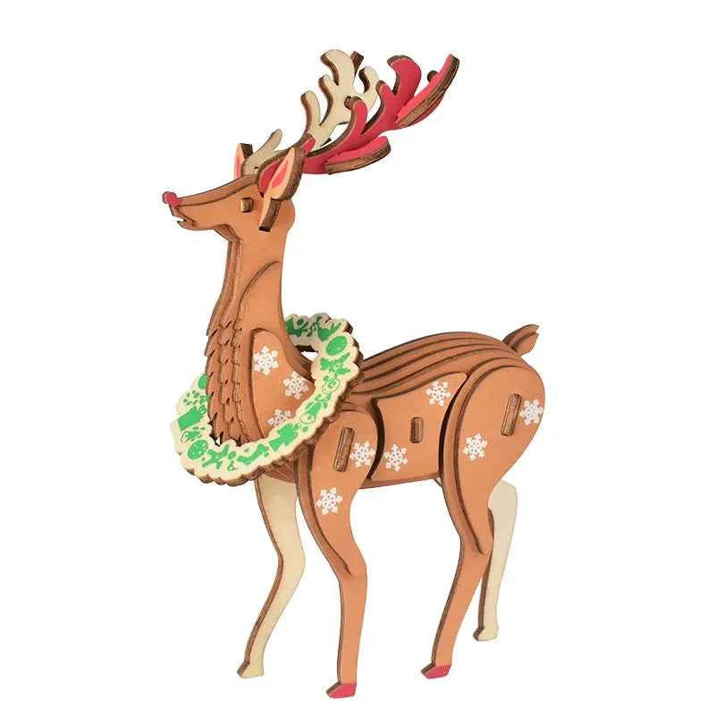 DIY 3D Wooden Puzzle Model Animal Montessori Toys for Children Crafts Dachshund Skeleton Assembly Gift Set for Kids Adults Teens