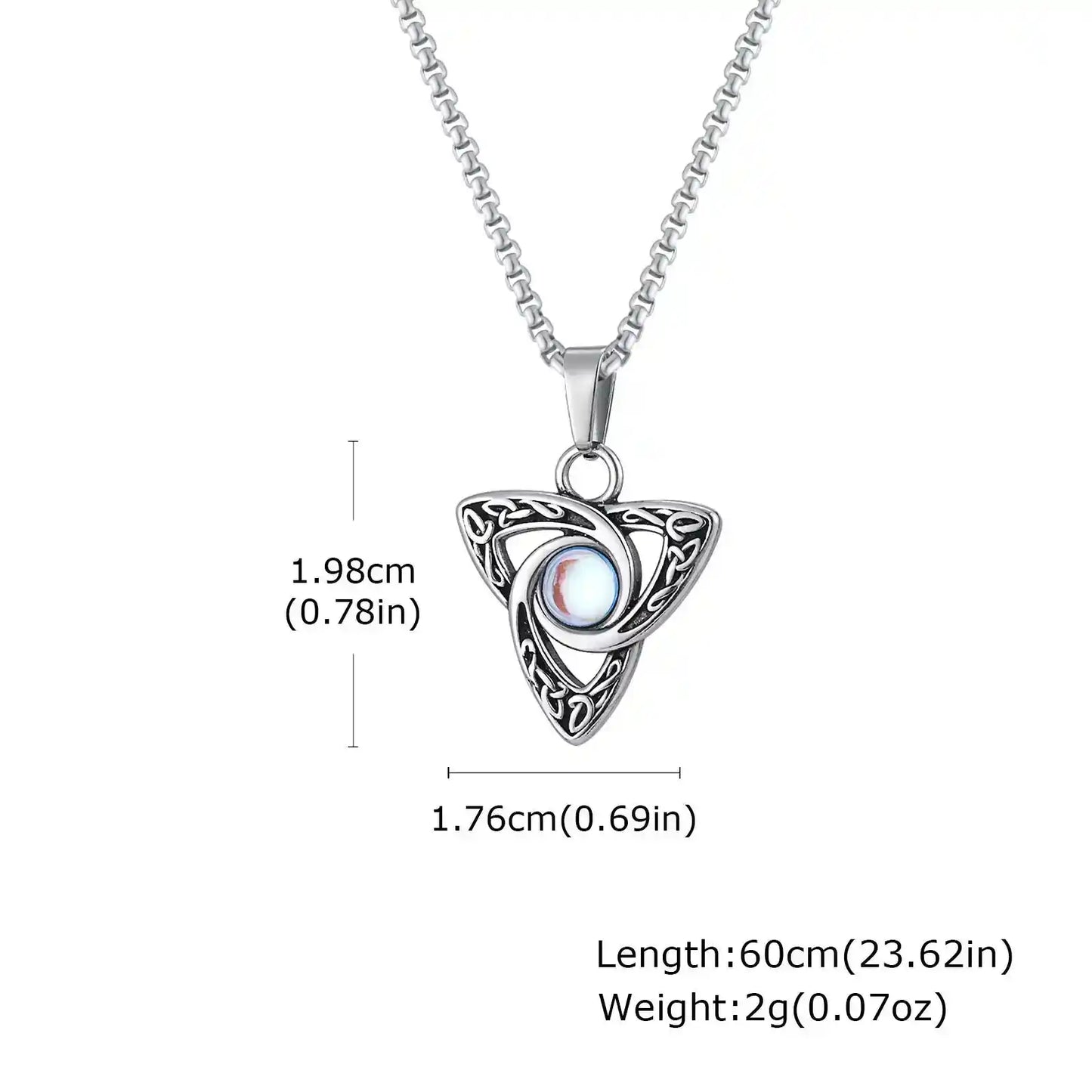 Celtic Knot Moonstone Pendant Necklace
