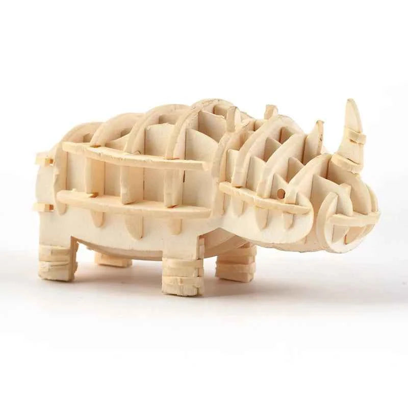 DIY 3D Wooden Puzzle Model Animal Montessori Toys for Children Crafts Dachshund Skeleton Assembly Gift Set for Kids Adults Teens