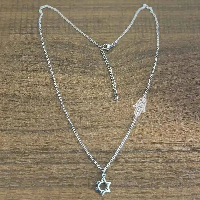Personalized Star of David Hamsa Necklace for Women Men Gold Color Magen David Religious Jewish Star Jewelry Gifts - Pedlar's Attic
