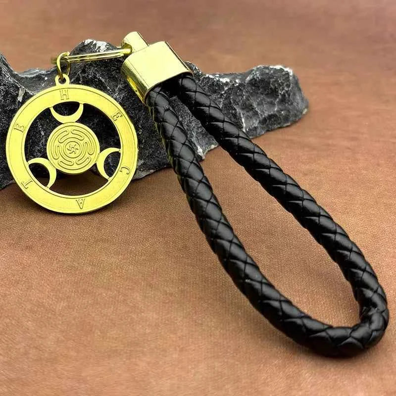 Triple Moon Goddness Hekate Wheel Stainless Steel Pendant Necklace