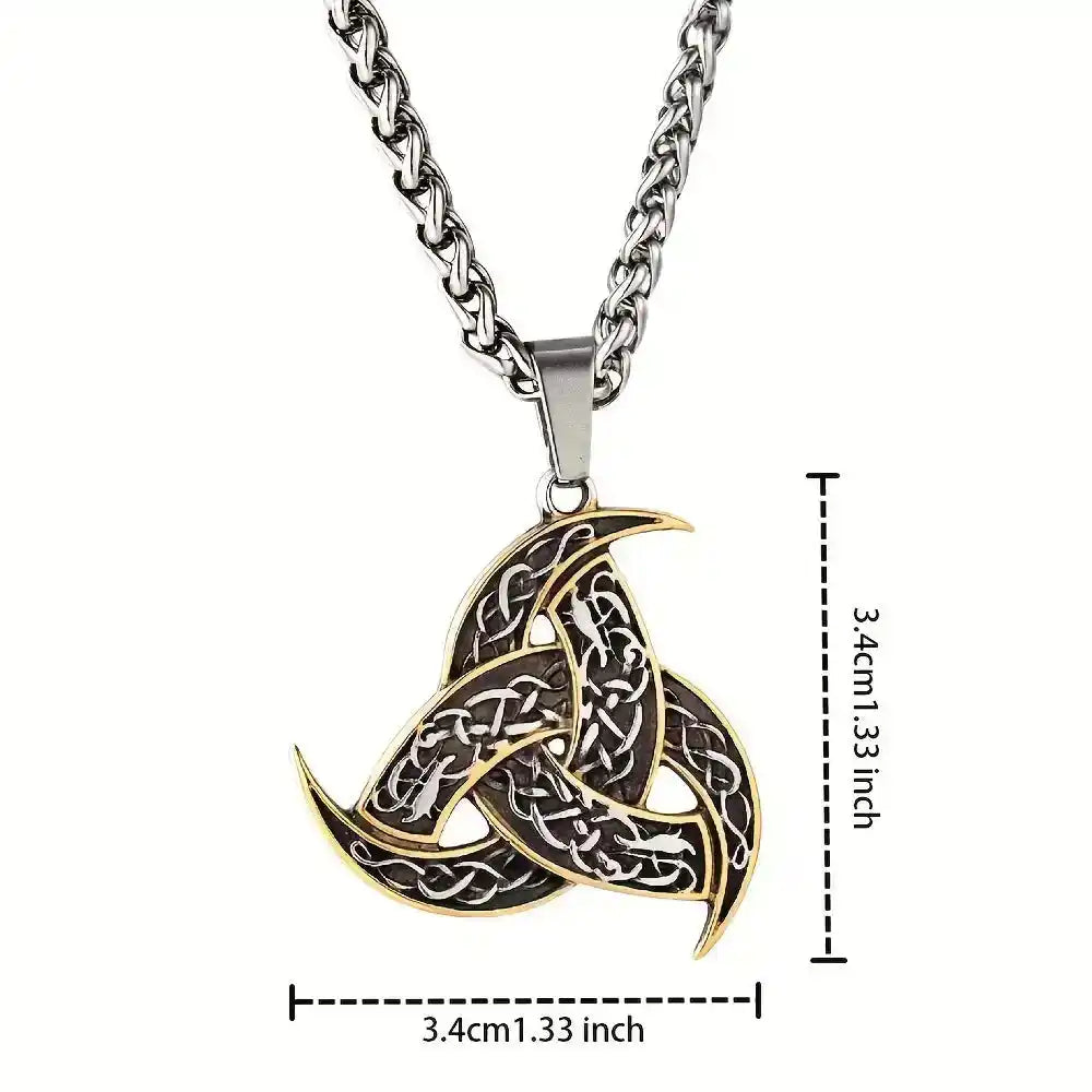 The Triskelion — Triple Crescent Celtic Norse Amulet Necklace