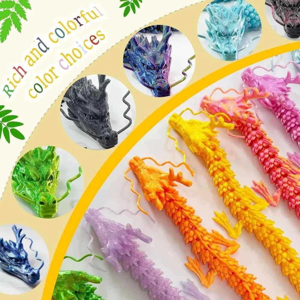 3D Printed Conjoined Dragon Ornaments Movable Cartoon Creative Dragon Plants rockery Fish Tank Landscaping Decoration 30cm - Pedlar's Attic