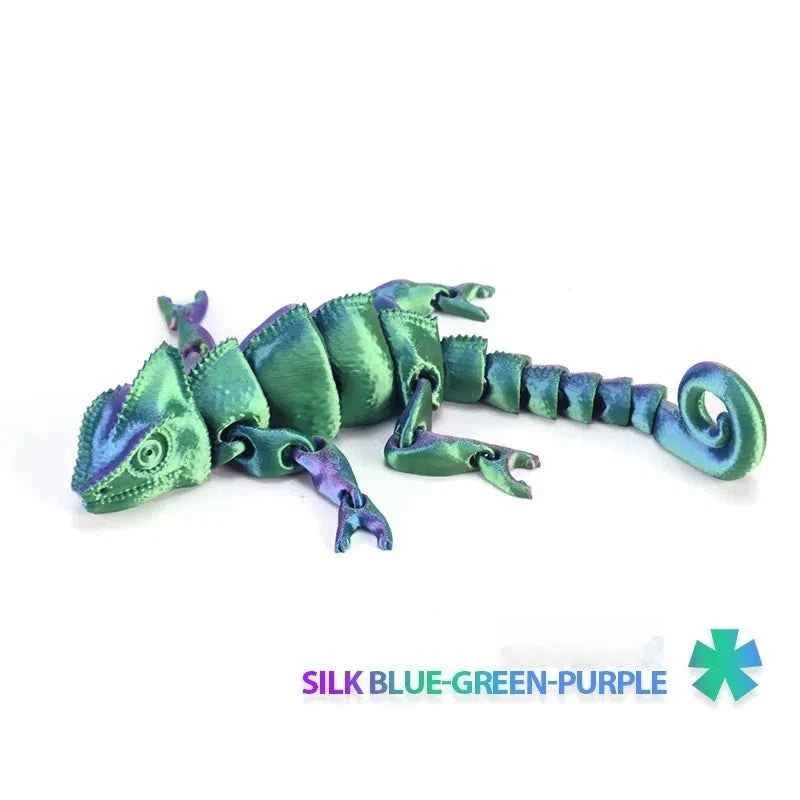 Fashion 3D Printed Dragon Chameleon Multi-joint Movable for Home Decoration Simulation Pet Lizard Model Toy - Pedlar's Attic