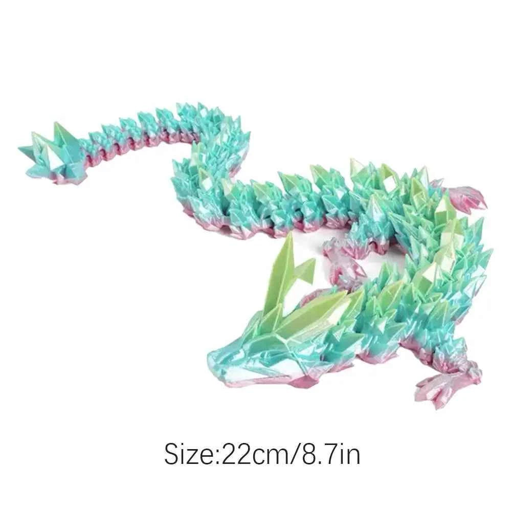 3D Printed Dragon toy Statue Cartoon Dragon Crafts for Home Decor decoracion Figurines Ornament Rotatable Articulated Dragon - Pedlar's Attic