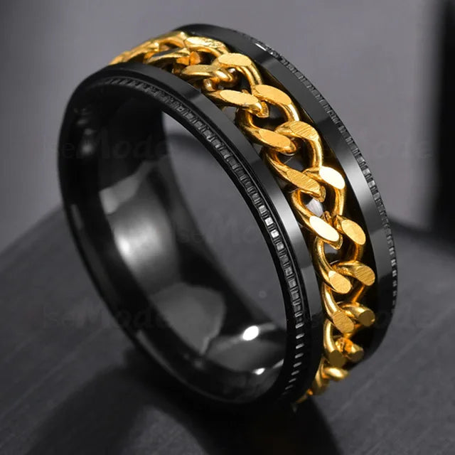 The Restless Link — Stainless Steel Chain Spinner Ring