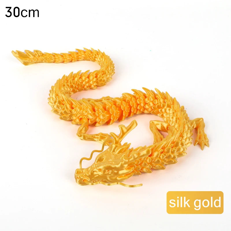 3D Printed Conjoined Dragon Ornaments, Movable Cartoon, Creative Dragon Plants, rockery, Fish Tank Landscaping Decoration, 30cm