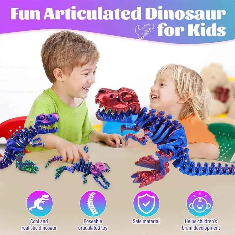 3D Printed Dragon Dinosaur Model Joints Can Move Freely Desktop Craft Ornament Gifts for Kids For Landscaping Decoration - Pedlar's Attic