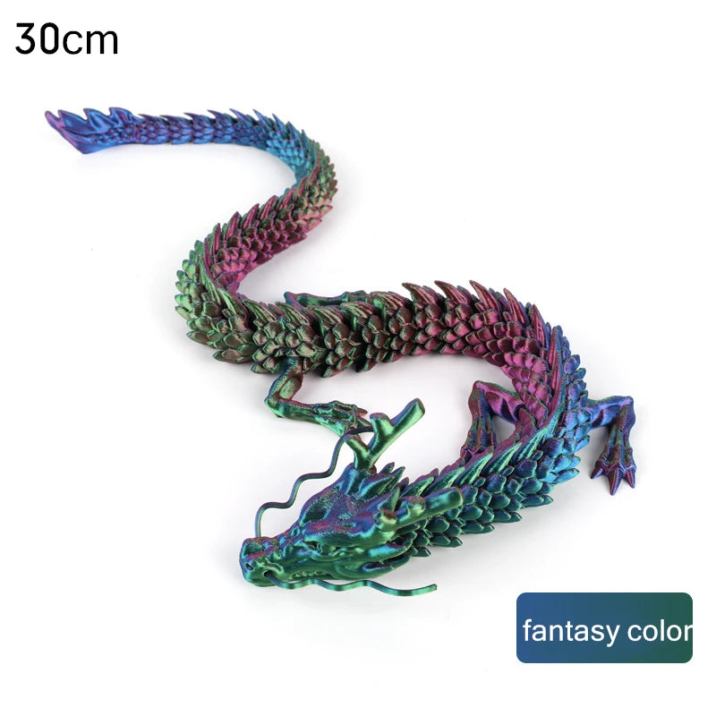 3D Printed Conjoined Dragon Ornaments, Movable Cartoon, Creative Dragon Plants, rockery, Fish Tank Landscaping Decoration, 30cm