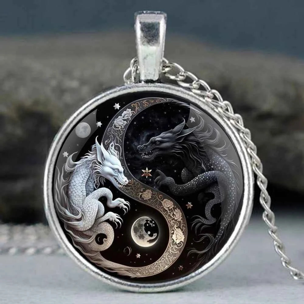 Retro Yin and Yang Dragon Design