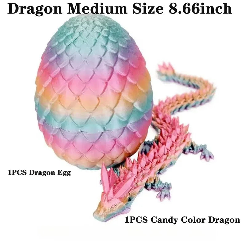 3D Printed Dragon Egg With Dragon Full Articulated Dragon Modle,Three-Dimensional Joint Movable Desktop Ornament Home Decor Toys