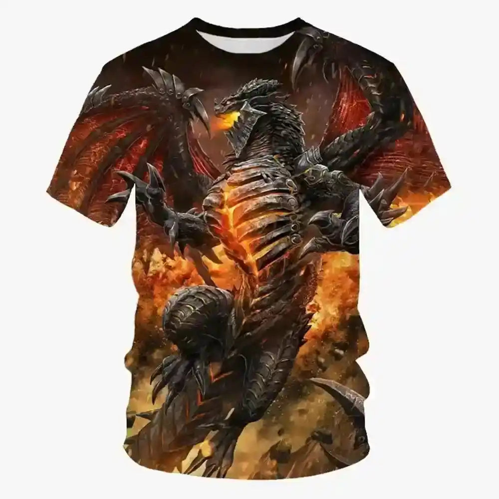 Midnight's Fire — 3D Dragon T-Shirt