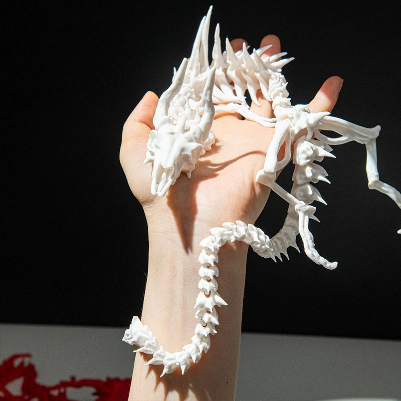 3D Printing Dragon Skeleton Model Creative Joints Movable Desktop Craft Ornament Toys Home Decorations Gifts