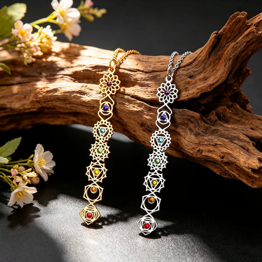 The Spire Lotus — 7 Chakra Buddha OM Necklace
