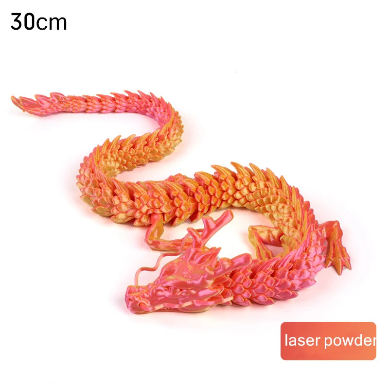 3D Printed Conjoined Dragon Ornaments, Movable Cartoon, Creative Dragon Plants, rockery, Fish Tank Landscaping Decoration, 30cm